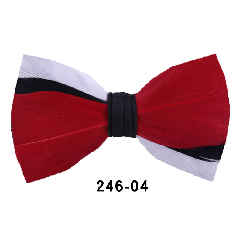 246 color feather wedding groom groomsman group pot butterfly wedding shirt business bow tie flower tie