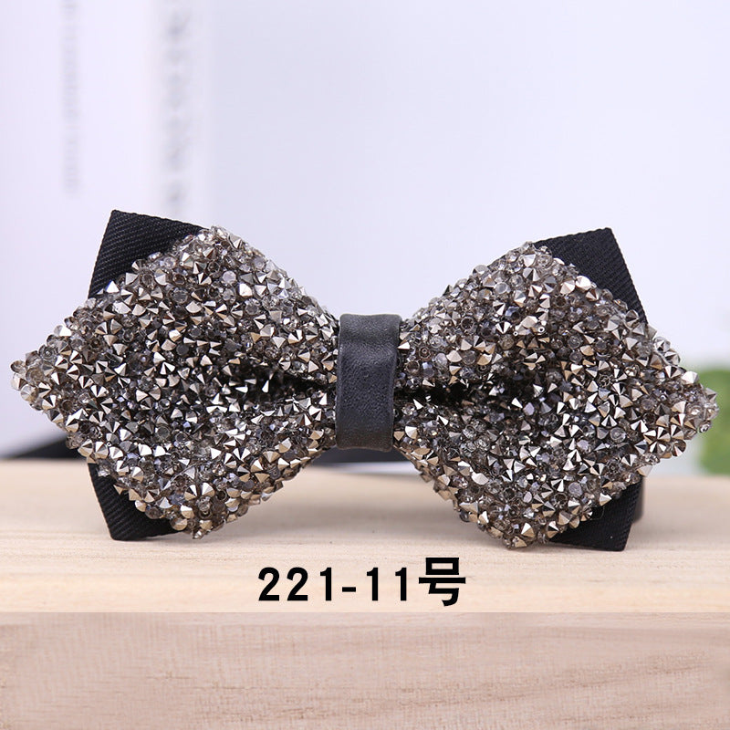 221 multicolor male bow tie crystal rhinestone starry wedding groom bow tie bow bow male wedding collar flowers