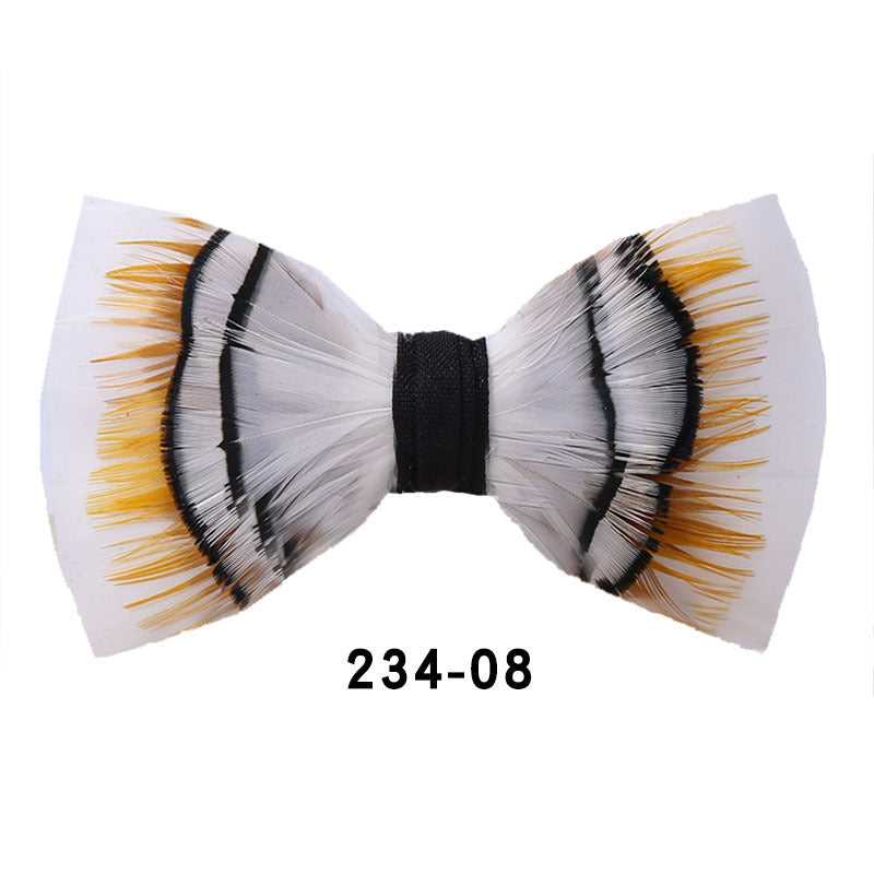 white feather male bow tie men and women wedding bow bow men's bow tie best man presided over the flower tie