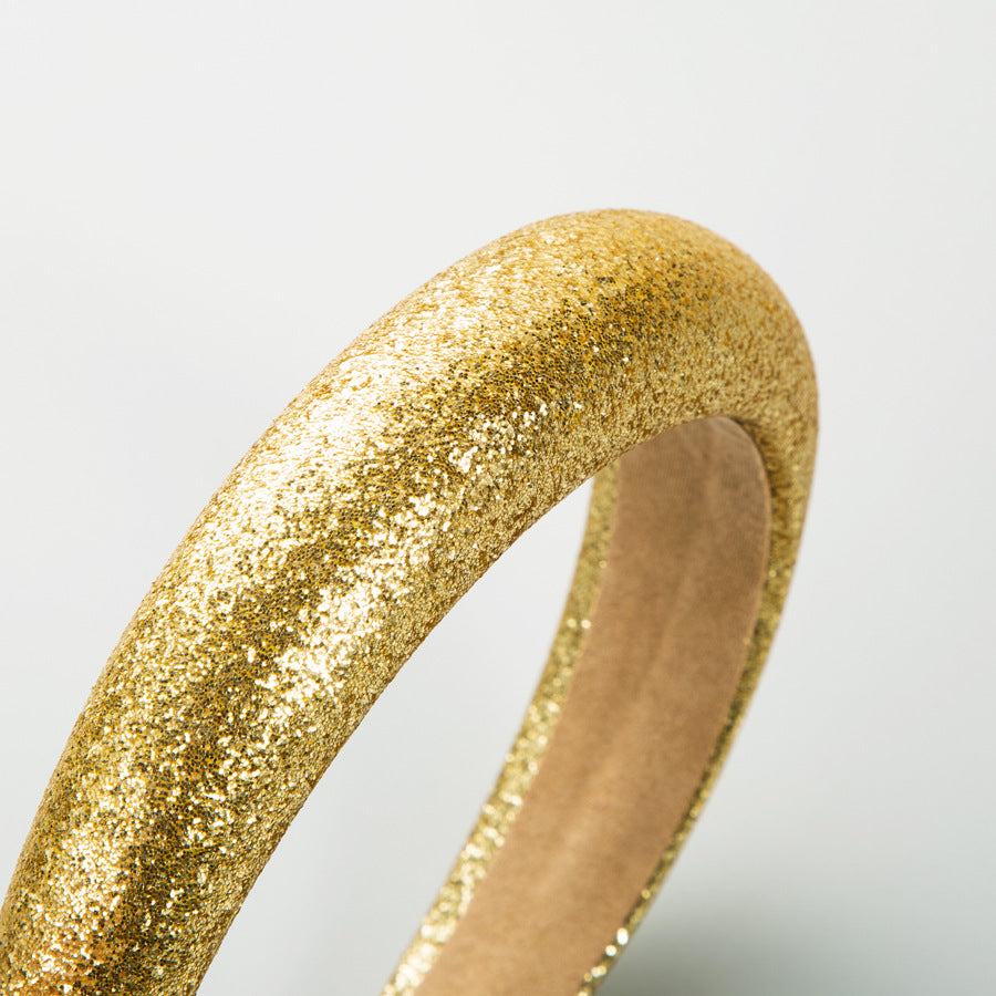 The Korean version of the bright and simple new sponge headband, women's sense of luxury, wide side, high skull headband, elegant temperament, headband