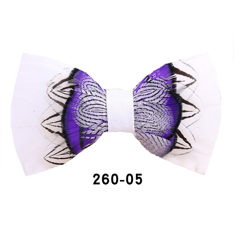 260 colorful feather bow tie men's wedding banquet clay suit accessories shirt with box bow