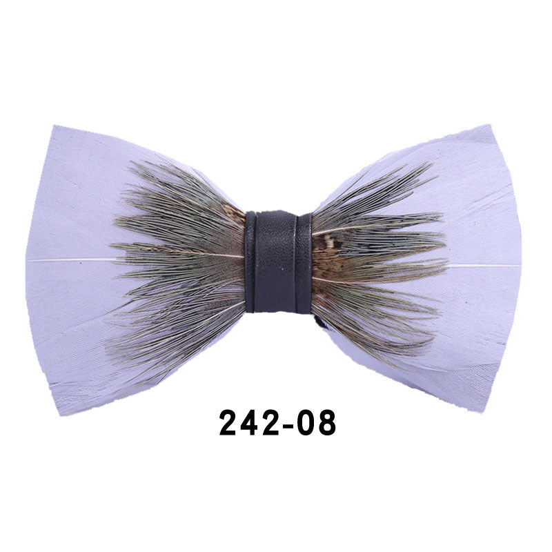 242 color feather wedding groom groomsman group pot butterfly wedding shirt business bow tie flower tie