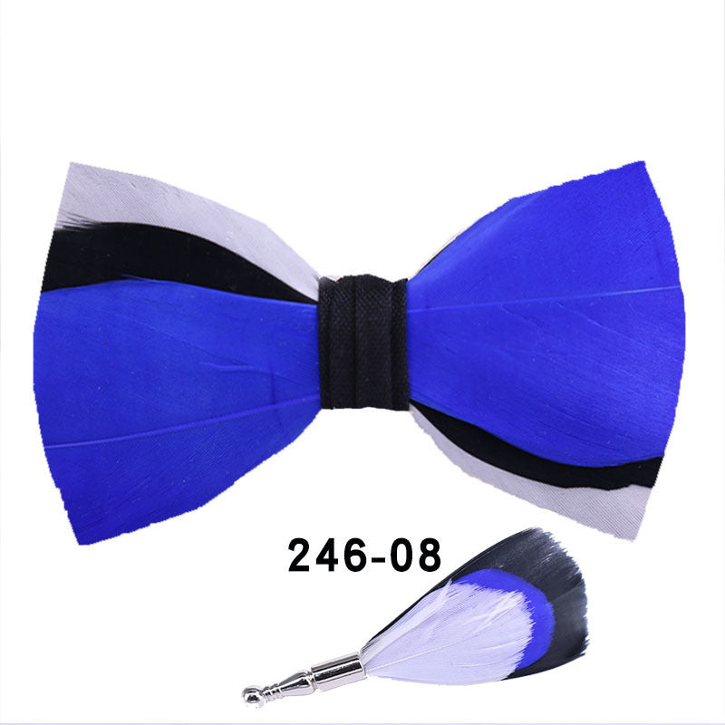 246 color feather wedding groom groomsman group pot butterfly wedding shirt business bow tie flower tie