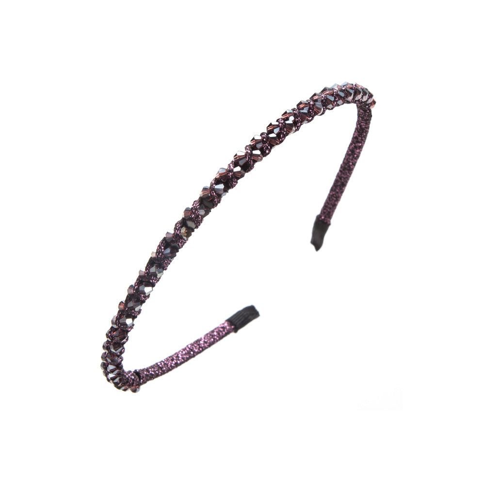 Cross-border supply: super flash crystal, hand-woven beaded, fine-edged headband, Korean version, sweet fashion and versatile hair accessories wholesale