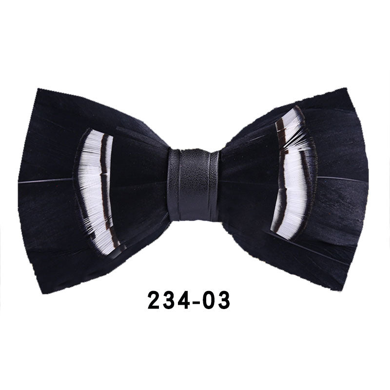 234 blue feather bow tie men's shirt groomsman group pot butterfly wedding host flower collar