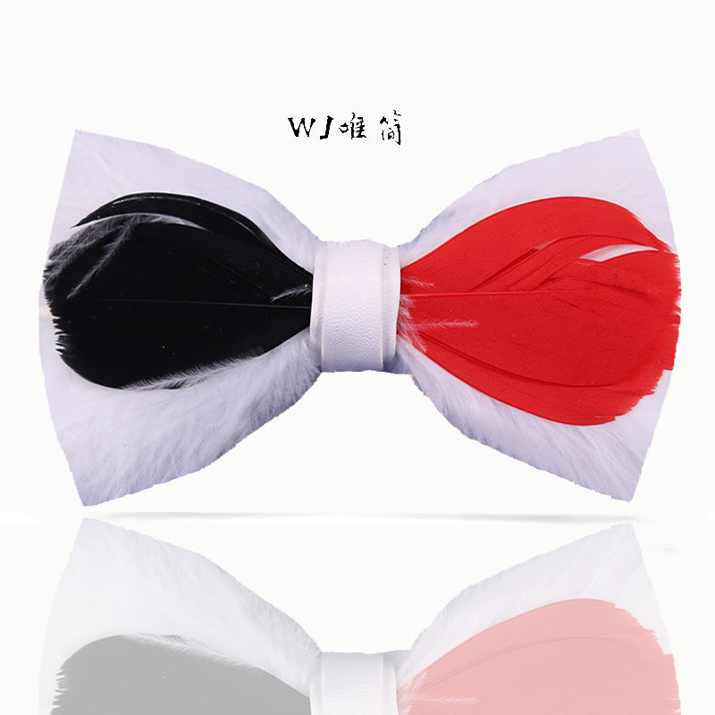 254 Colorful Children's Feather Bow Tie Men's Suit Collar Flower Party Banquet Best Man Flower Girl Suit Collar Flower