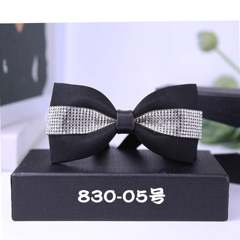 830 bow tie male rhinestone blue butterfly wedding ceremony groom master of ceremonies presided over crystal children's dress collar flowers