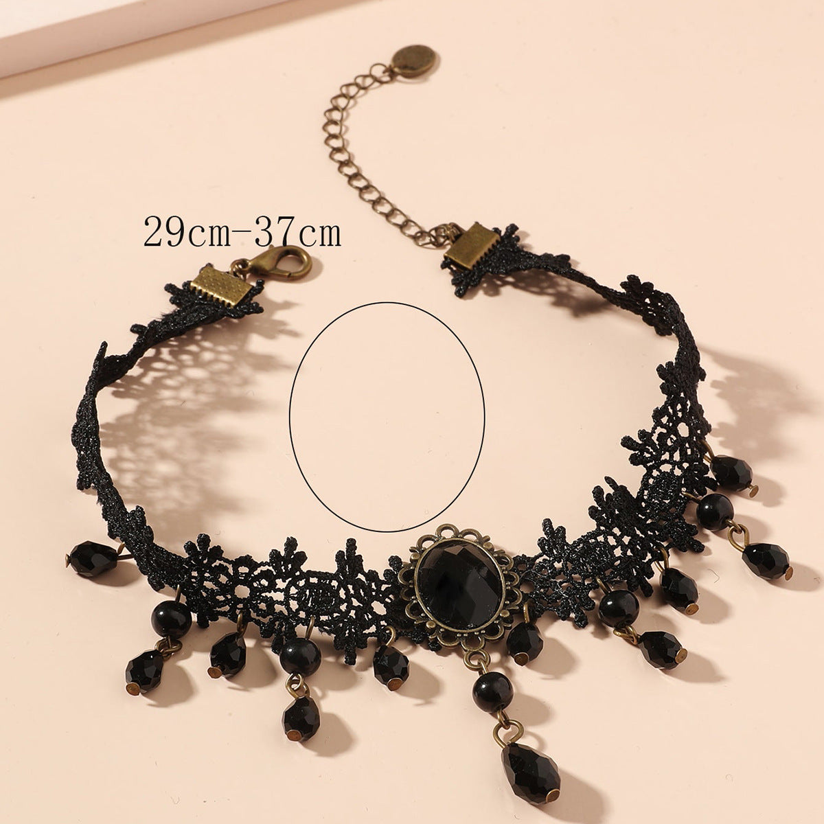 New European and American cross-border fashion personality retro black lace gothic clavicle chain female exaggerated lace necklace