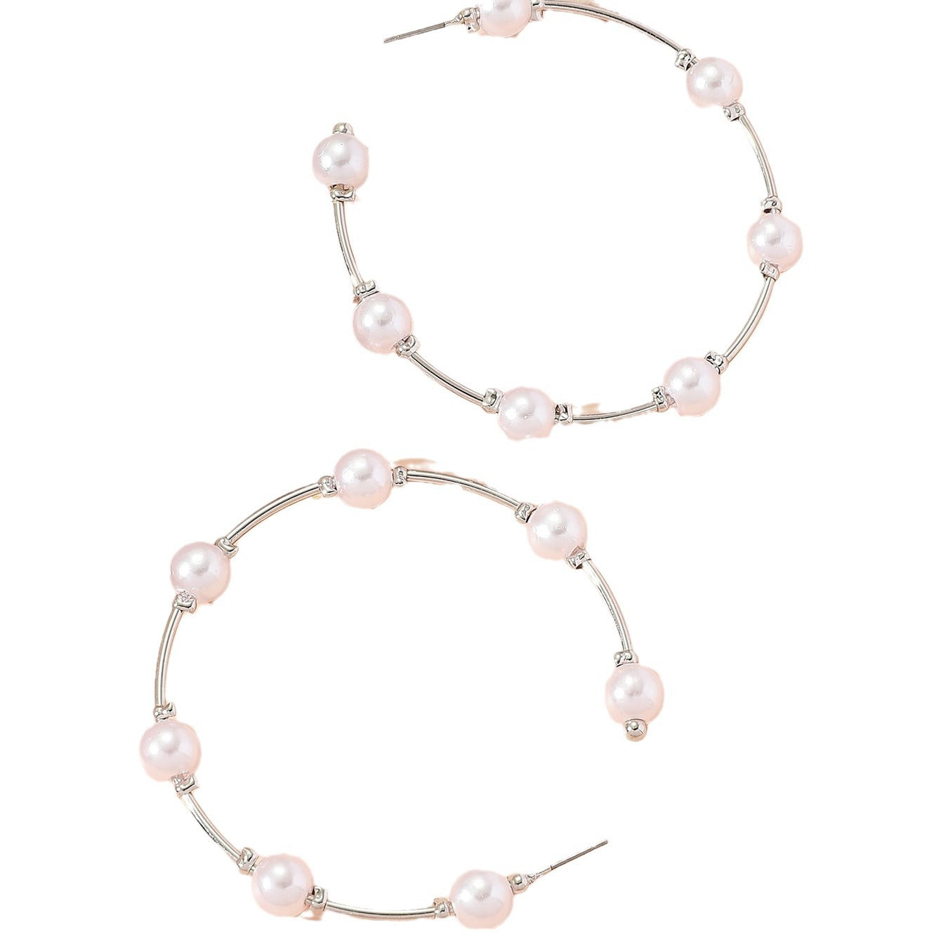 New jewelry: retro fashion, European and American fashion, beaded pearls, large circle earrings, fashion, exaggerated temperament earrings