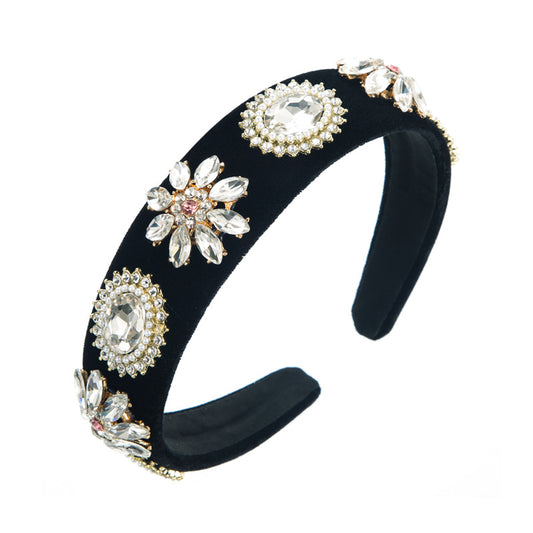 Heming headbands, European and American new fashion baroque headbands full of diamonds and pearls, women's retro high-end temperament headwear