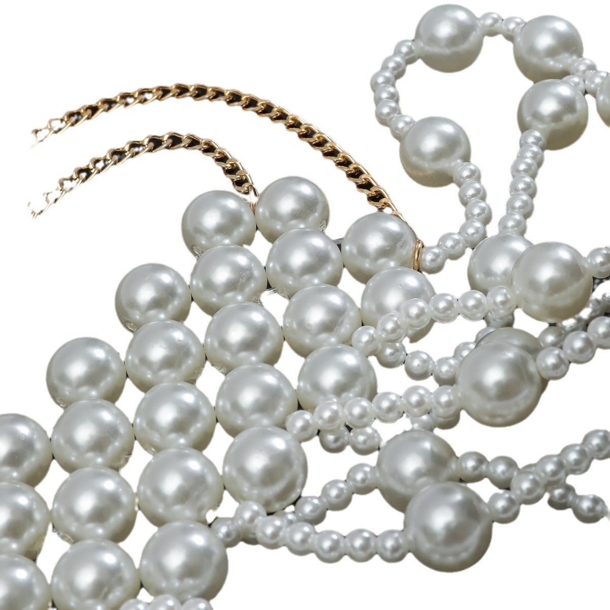 New European and American Neck Necklace Western Vintage Wedding Dress with Pearl Shawl Scalloped Beaded Cutout Necklace