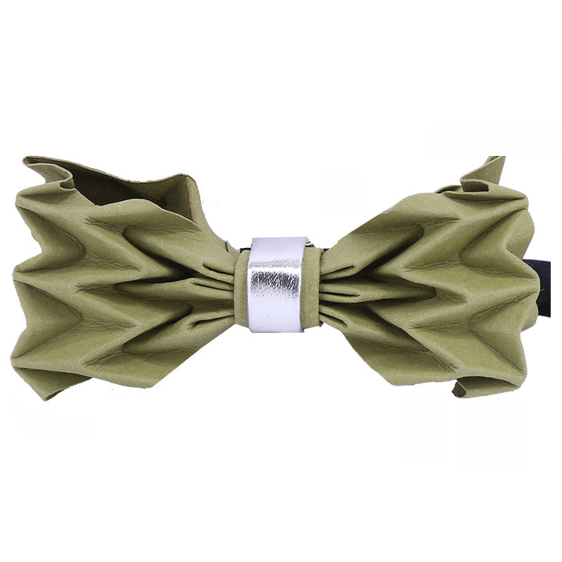 men's suit origami washed recycled paper star with kraft paper bow tie men's gift clay wood box