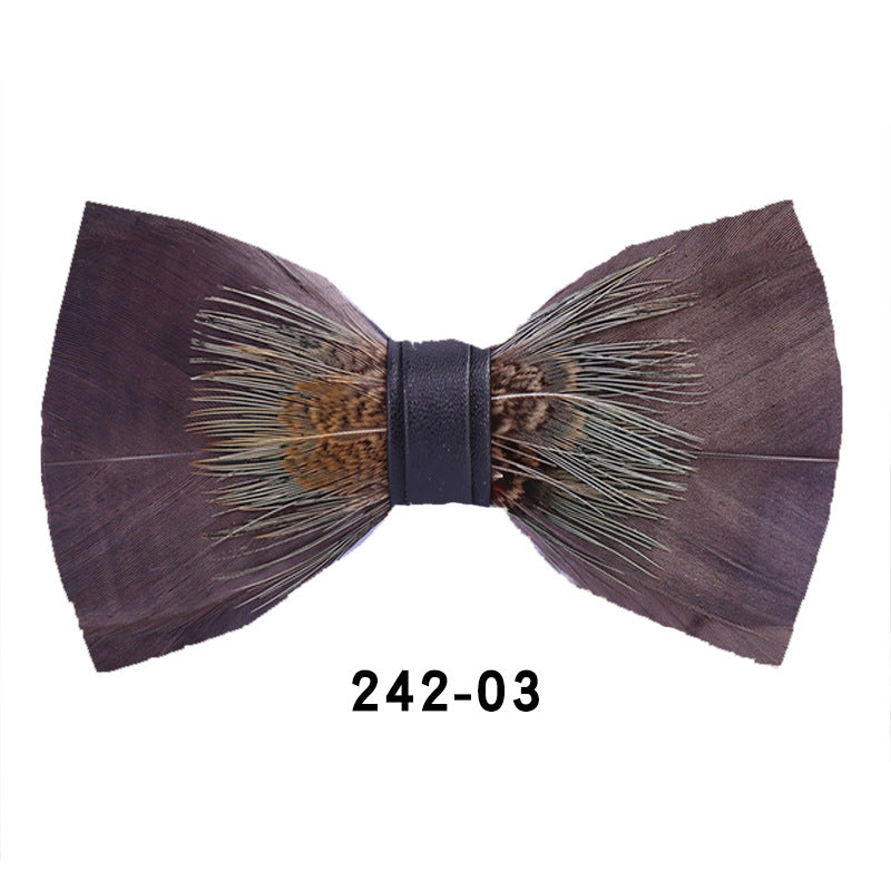 242 color feather wedding groom groomsman group pot butterfly wedding shirt business bow tie flower tie