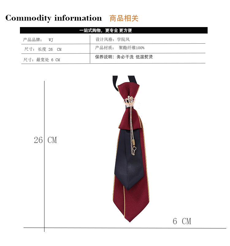 Collar flower female British college style student bow bow stewardess bank occupation bow tie shirt accessories collar flower check red