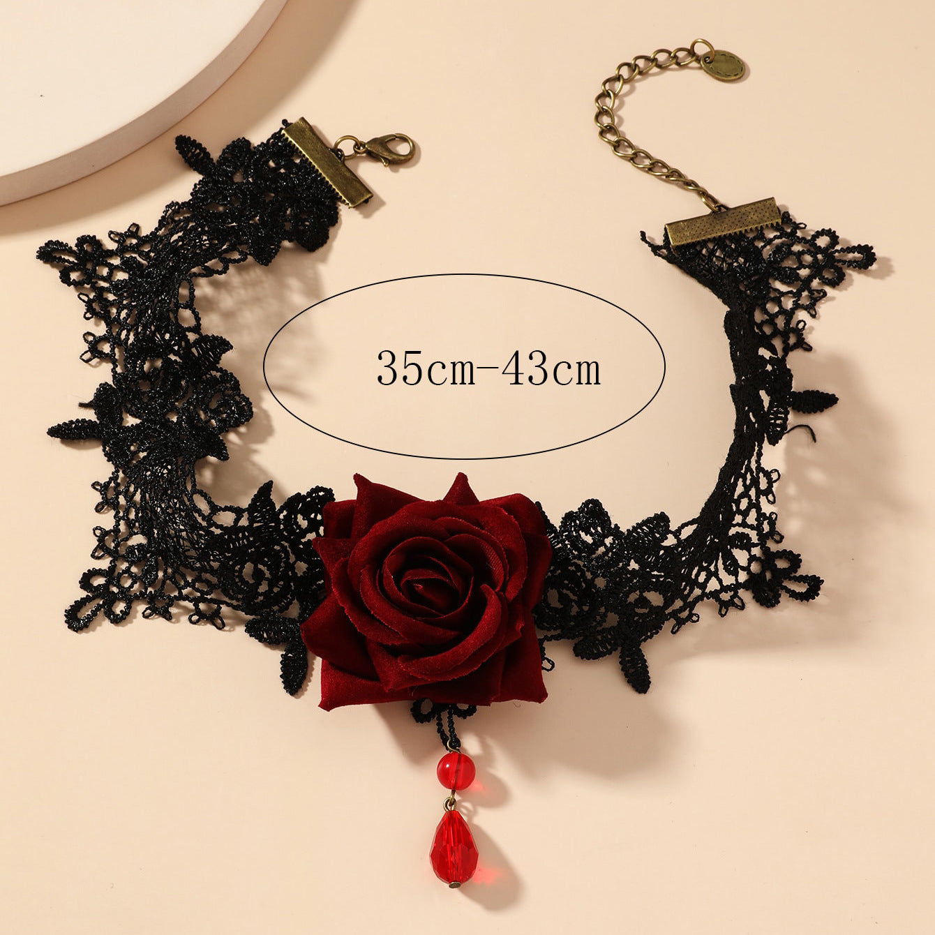 New European and American exquisite trend black lace retro collar ornament rose handmade necklace necklace