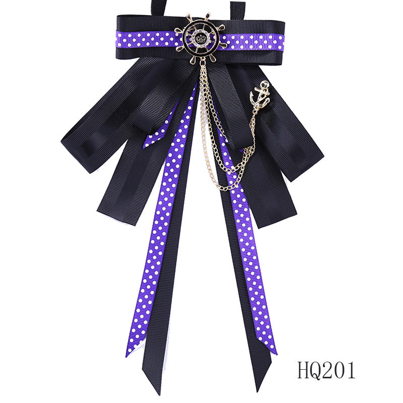 Collar flower female British college style student bow bow stewardess bank occupation bow tie shirt accessories collar flower check red