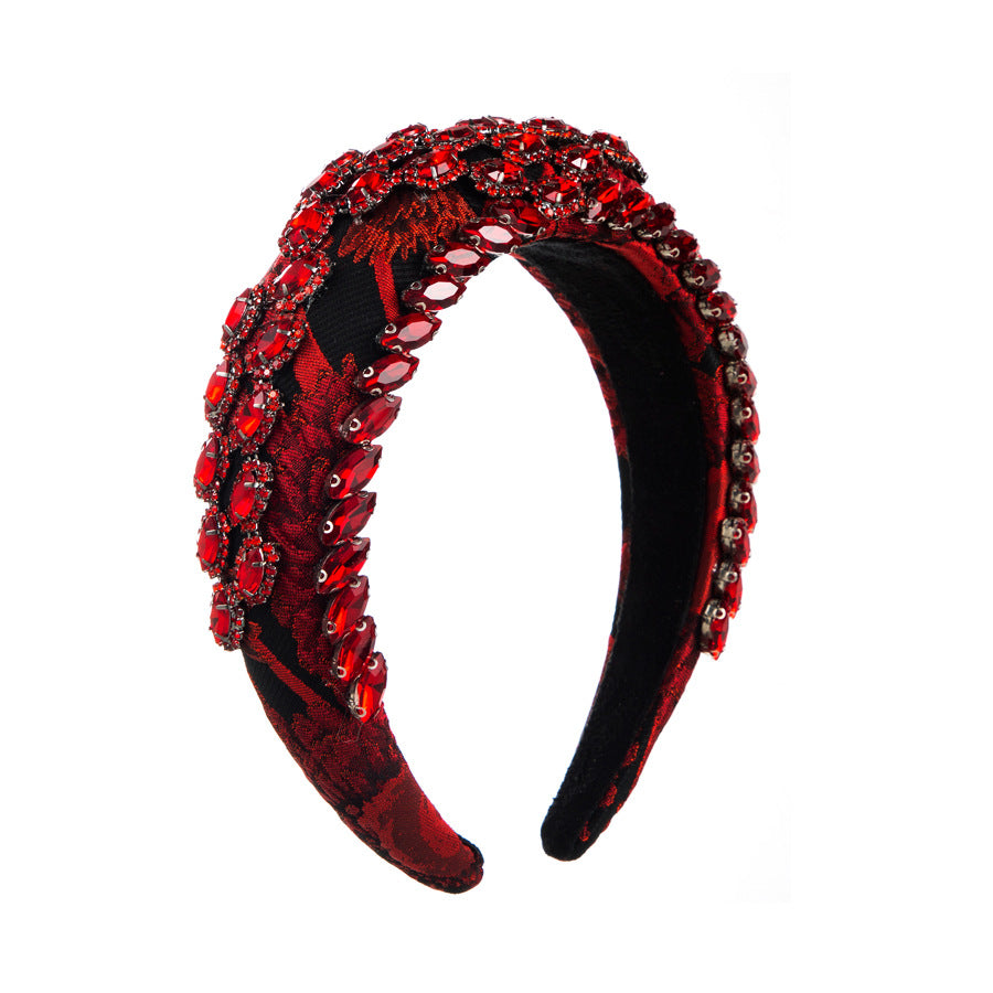 And Ming hair ornaments, women's European and American fashion, baroque heavy craftsmanship, luxury headbands, wide-brimmed high-end sense retro catwalk headbands