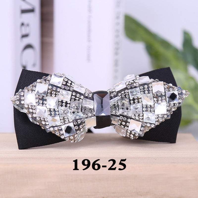 196 rectangular blue crystal bow tie male wedding party suit suit formal dress collar flower man crystal bow