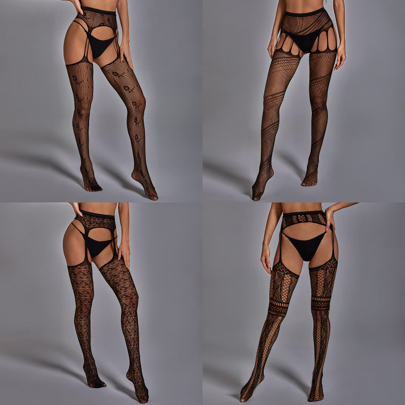 European and American popular high socks, Japanese mesh socks, non-slip thin sexy pattern suspender stockings, temptation pantyhose 15 series