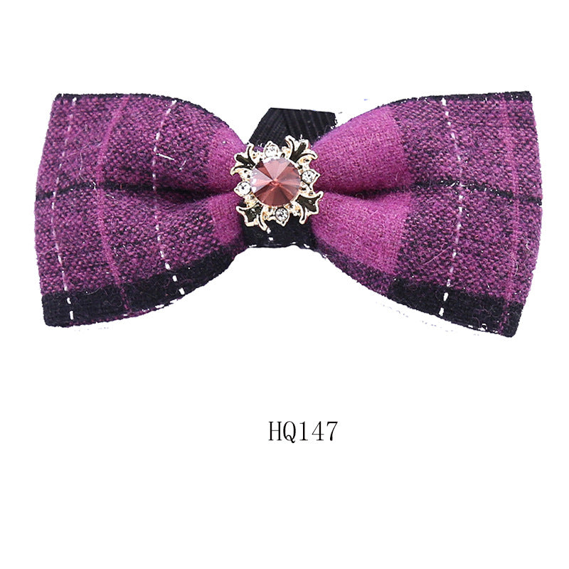 Collar flower female British college style student bow bow stewardess bank occupation bow tie shirt accessories collar flower check red
