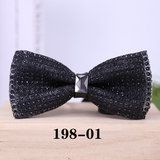 198 Gold Sequin Bow Tie Wedding Sparkle Diamond Men's Gentlemen's Banquet Party Shirt Tie Bow Tie Flower