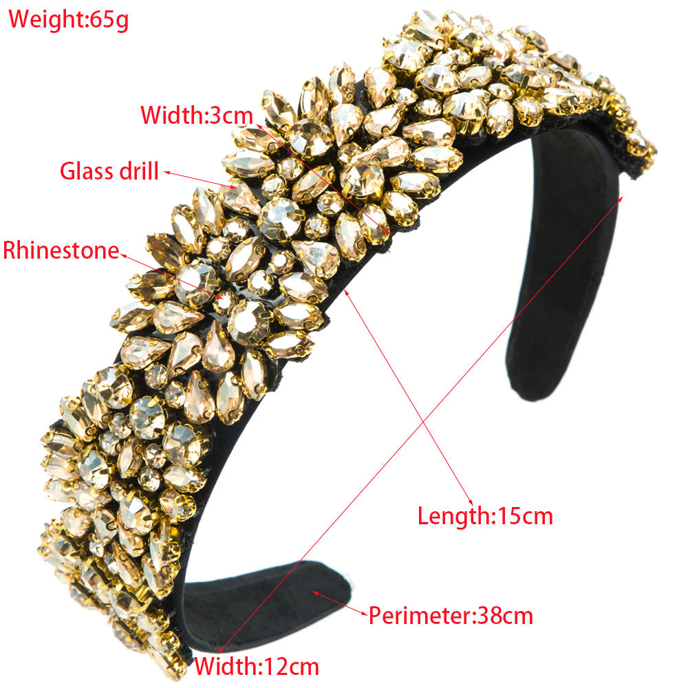 and Ming headbands fashion baroque heavy industry full diamond flower headbands feminine temperament versatile high-end hair accessories wholesale