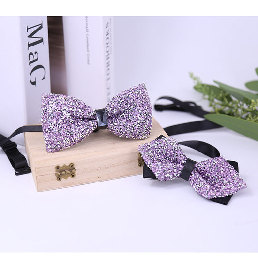 multi-color bow tie crystal starry rhinestone banquet nightclub super flash diamond wedding groom clay collar