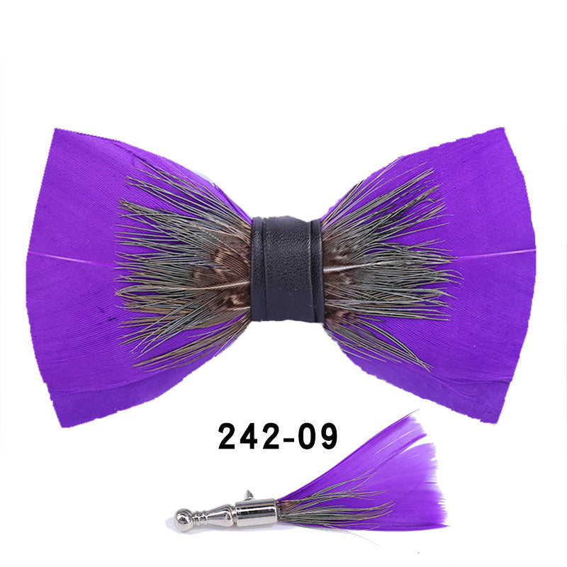 242 color feather wedding groom groomsman group pot butterfly wedding shirt business bow tie flower tie