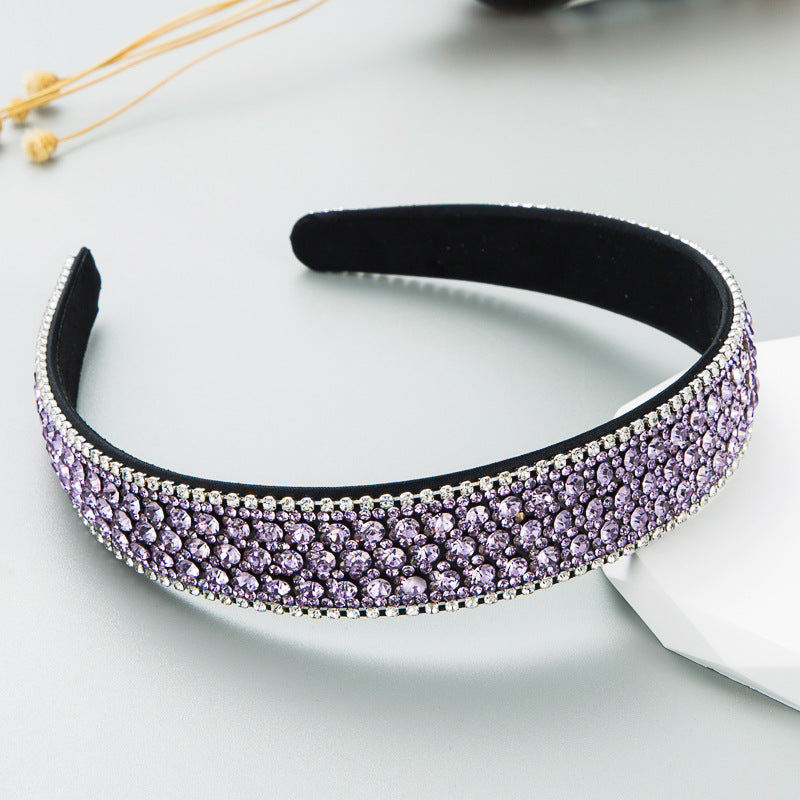 Heming headband, Korean high-quality color, rhinestone, non-slip headband, simple wide-brimmed face wash hair ornament, European and American headwear