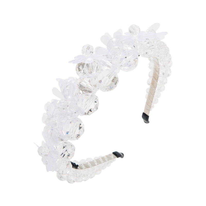 Heming headbands, European and American new products, fashion personality, crystal flowers, heavy industry headwear, light luxury temperament, catwalk headbands, hair accessories