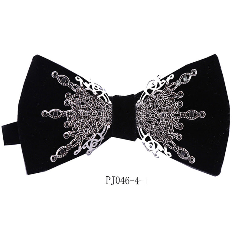 Men's Business Korean Bow Tie Men's Wedding Shirt Dress Red Metal Hardware Bow Multicolor