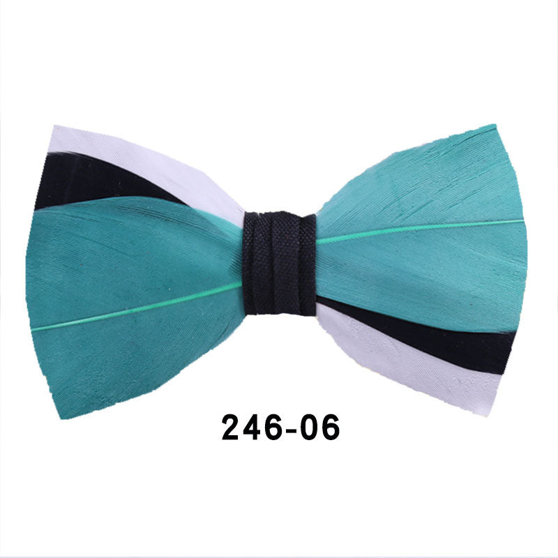 246 color feather wedding groom groomsman group pot butterfly wedding shirt business bow tie flower tie