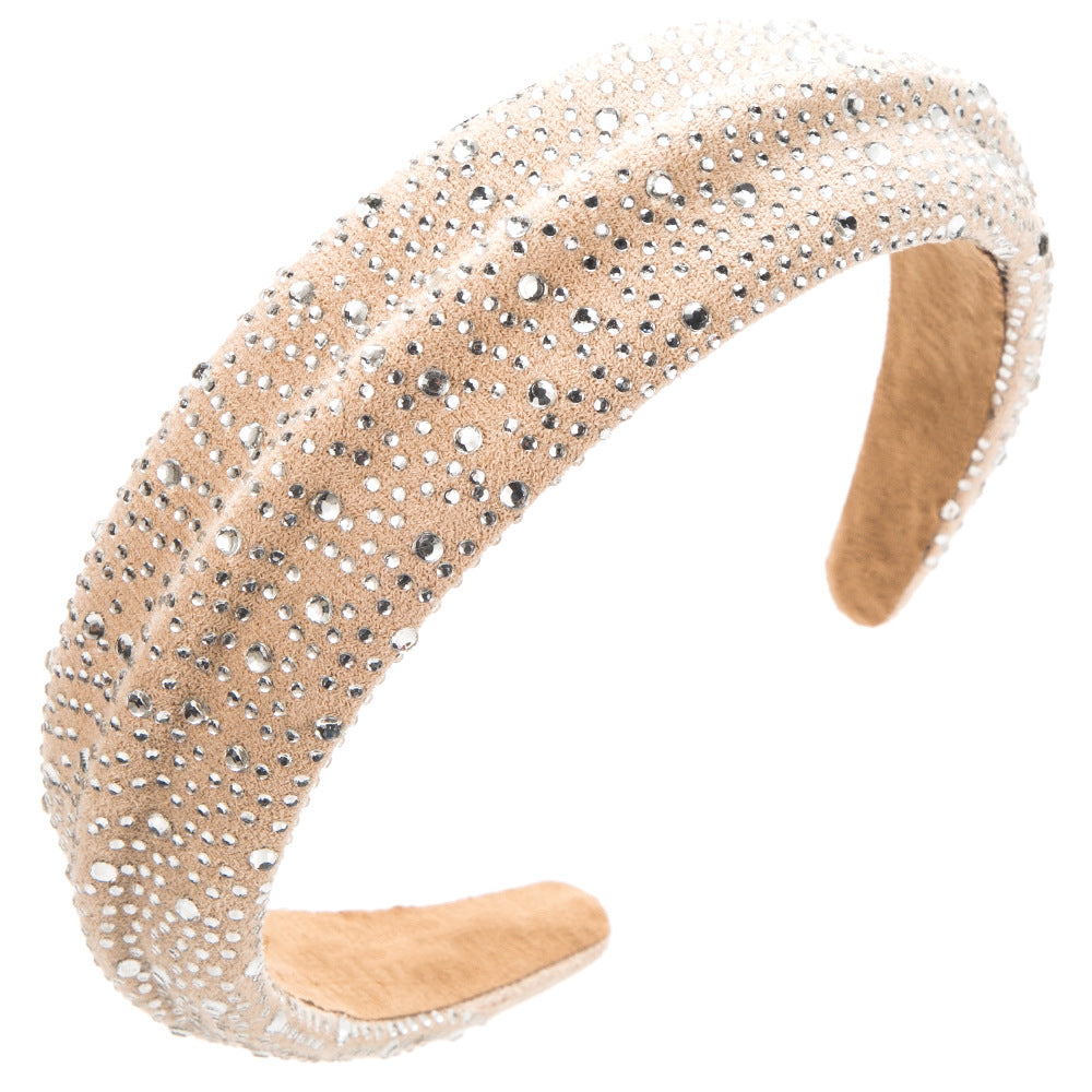 Heming headbands are fashionable, starry wide-brimmed rhinestone headbands, elegant temperament, Internet celebrities, out-of-the-box jewelry, spot wholesale