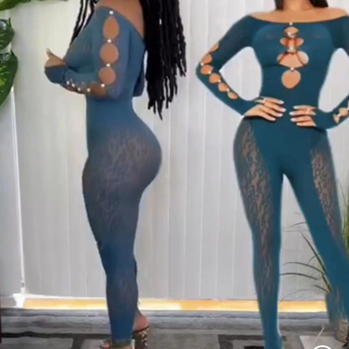 Amazon New Leopard Print Straight Shoulder High Waist Jumpsuit Skinny Plus Size Yoga Pants Seamless Jumpsuit YDT023