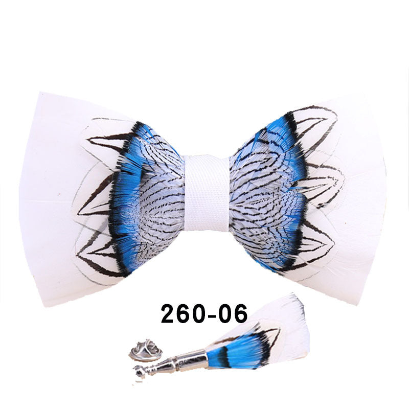 260 colorful feather bow tie men's wedding banquet clay suit accessories shirt with box bow