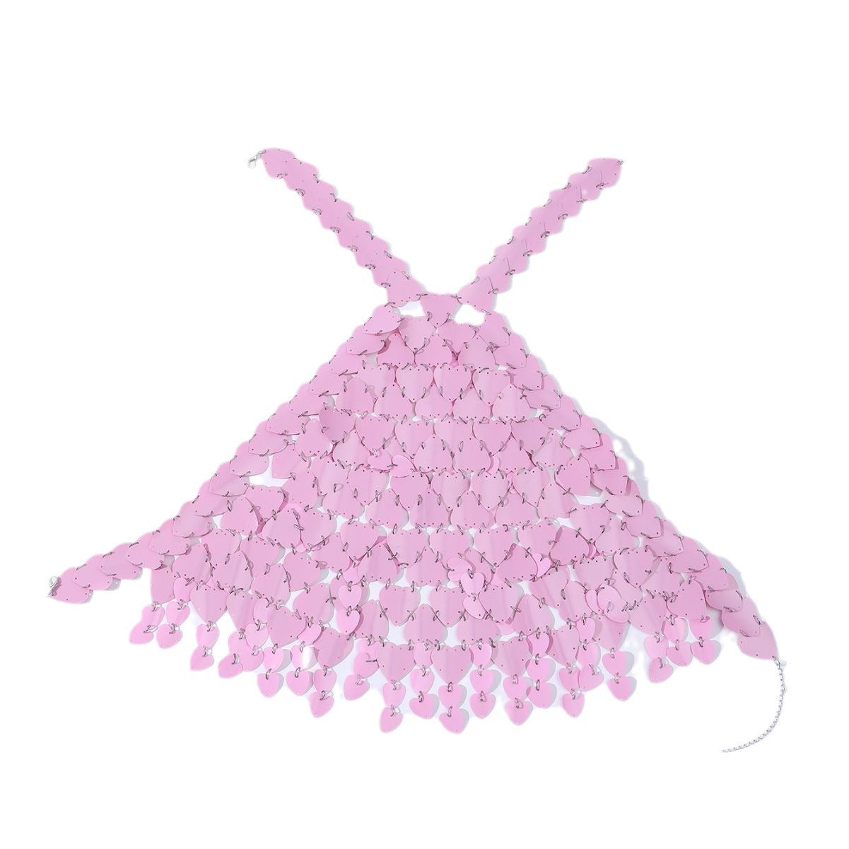 New European and American jewelry, fashionable, sexy, acrylic, sequin, love tassel, pendant, halterneck vest, chest chain, body chain