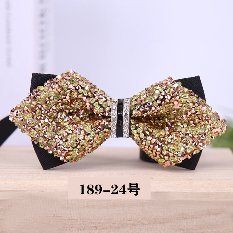 189 crystal bow tie, rhinestones, starry banquet, nightclub, diamond marry, groom, clay bow