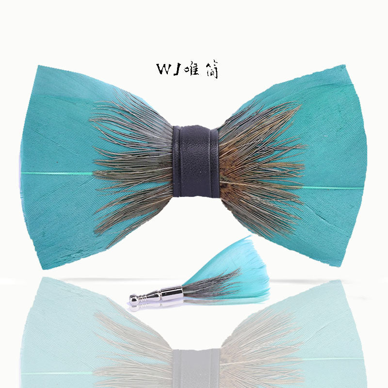 242 color feather wedding groom groomsman group pot butterfly wedding shirt business bow tie flower tie