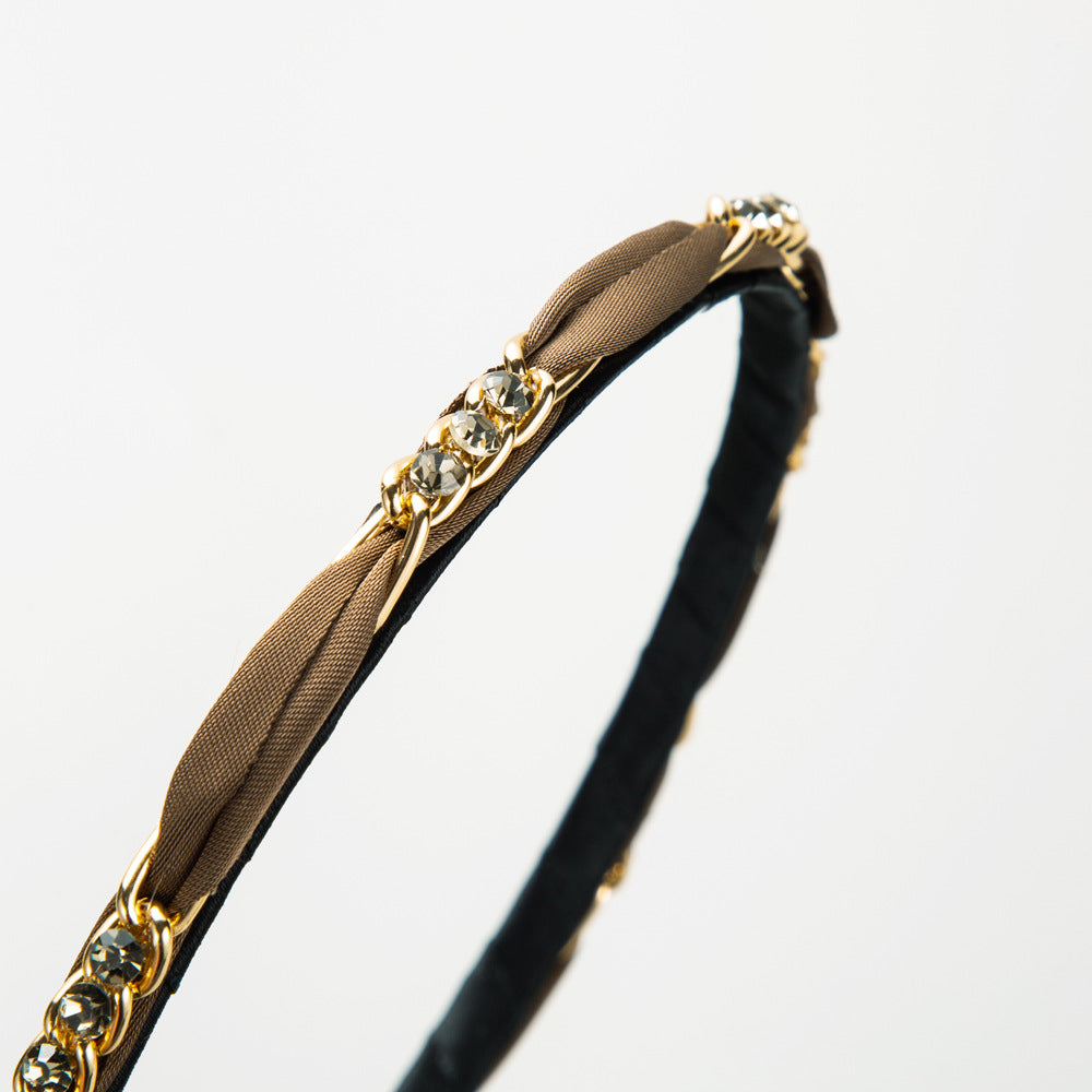 European and American new thin chain diamond headbands, simple temperament, pressure headbands, women go out, sweet and versatile hair accessories