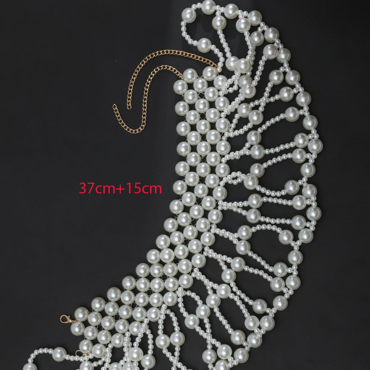 New European and American Neck Necklace Western Vintage Wedding Dress with Pearl Shawl Scalloped Beaded Cutout Necklace