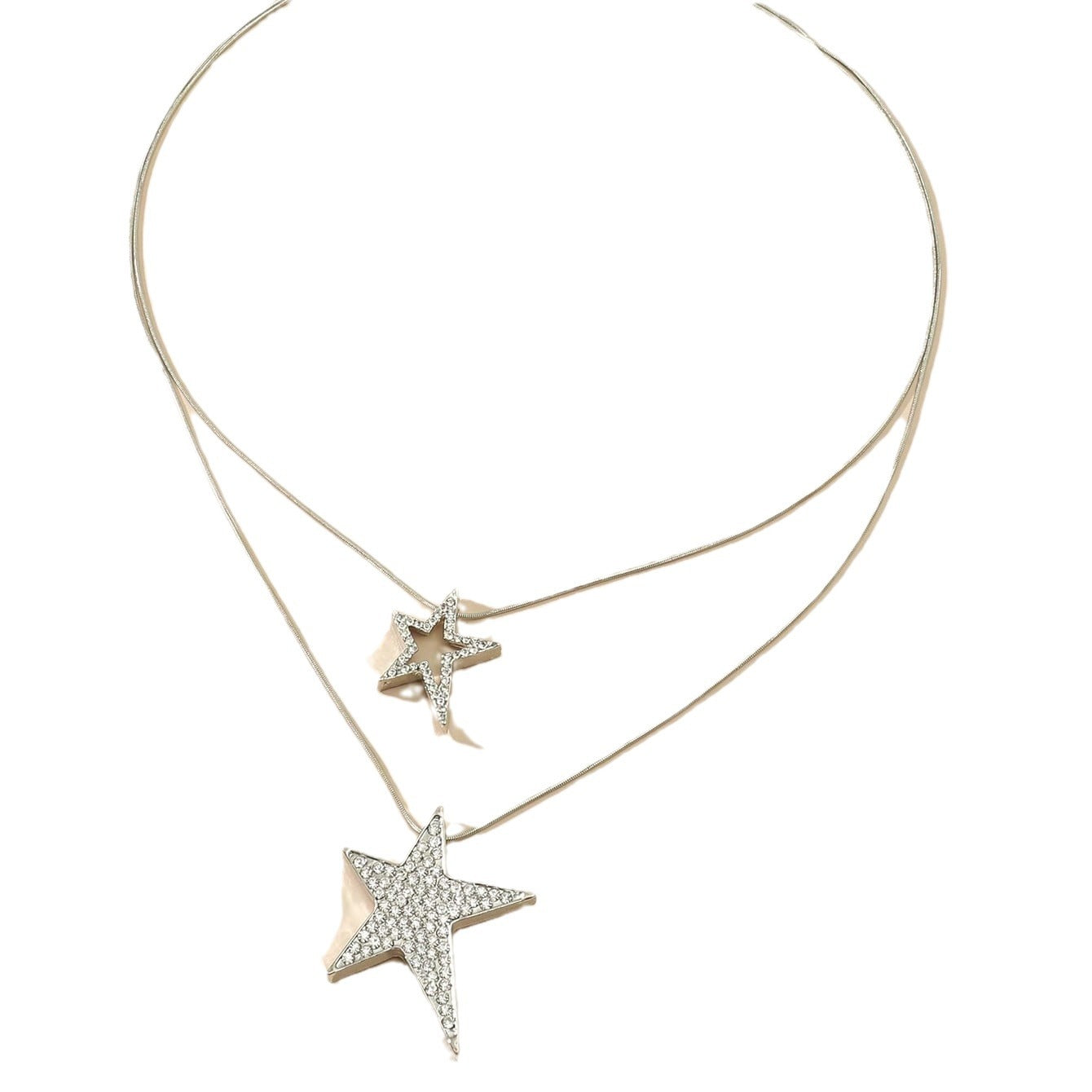 New Korean version double-layered five-pointed star sweater chain ornament fashion trend long fashion versatile necklace