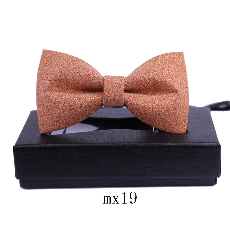 classic sawdust wood grain bow tie business formal wear Korean bow dress collar flower