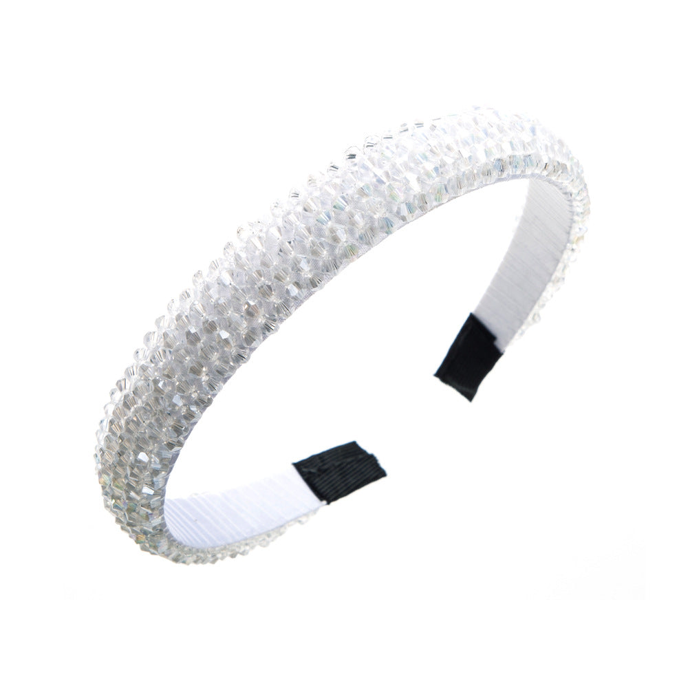 Korean version of the fashion new crystal headband women's simple and versatile multi-color crystal headband temperament pressure hair accessories wholesale