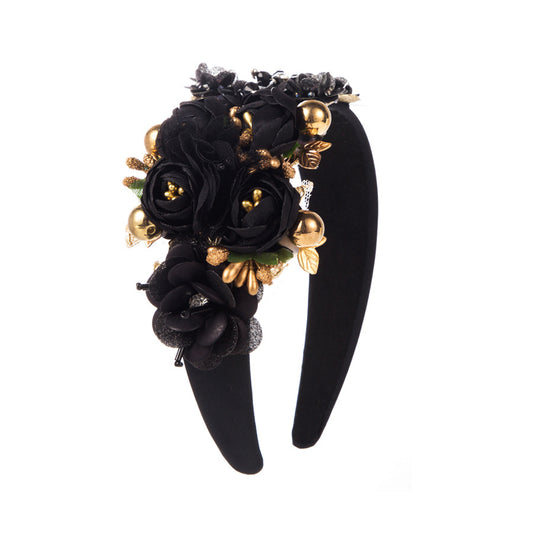 And Ming headband foreign trade baroque heavy industry wide side high skull crown flower crystal headpiece new flower headband wholesale