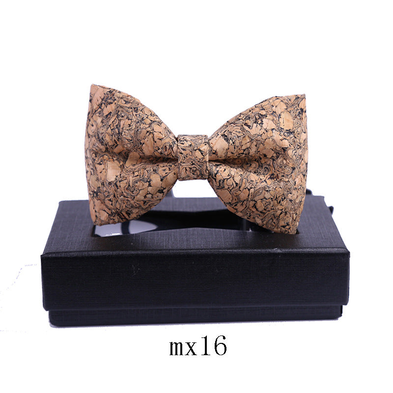 classic sawdust wood grain bow tie business formal wear Korean bow dress collar flower