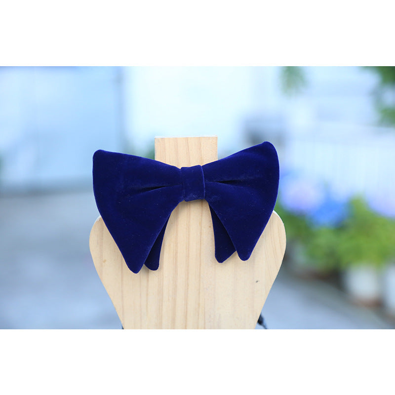 Spot dress, photo, photography, male performance, shape, solid color, big horn, solid color, suede, wide bow, male bow tie