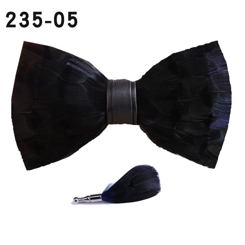 Yellow Feather Bow Tie Men's Wedding Officiating Wedding Suit Suit Accessories Shirt Collar Flower Butterfly