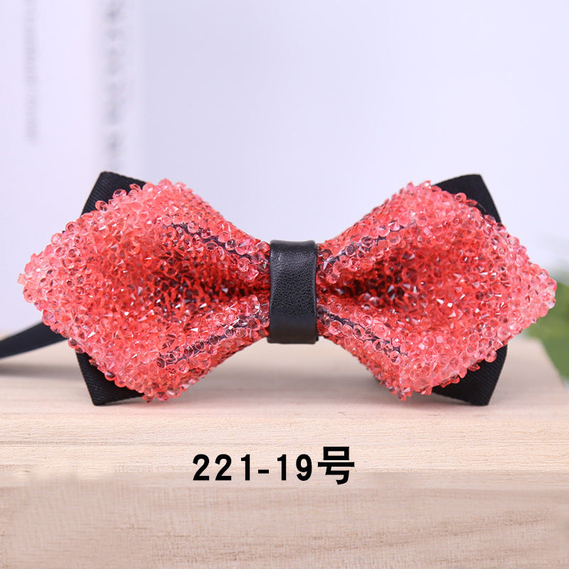 221 multicolor male bow tie crystal rhinestone starry wedding groom bow tie bow bow male wedding collar flowers