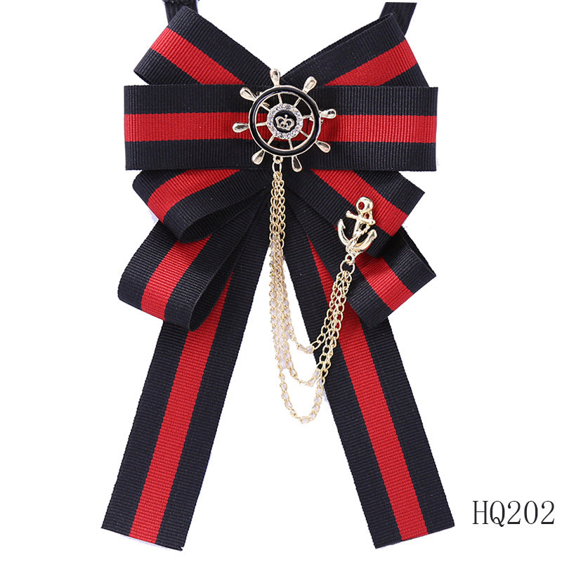 Collar flower female British college style student bow bow stewardess bank occupation bow tie shirt accessories collar flower check red