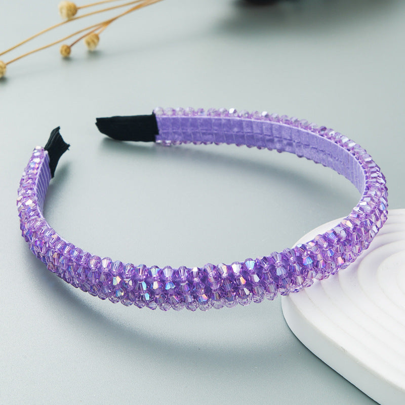 Heming headband, European and American Internet celebrities, popular fishing line weaving strings, crystal headbands, ins Korean version of high-end face washing headbands